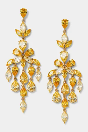 EARRINGS GALORE LONG YELLOW CHANDELIER EARRINGS