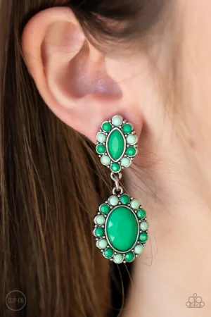 Earrings Positively Pampered - Green Clip Ons FINAL