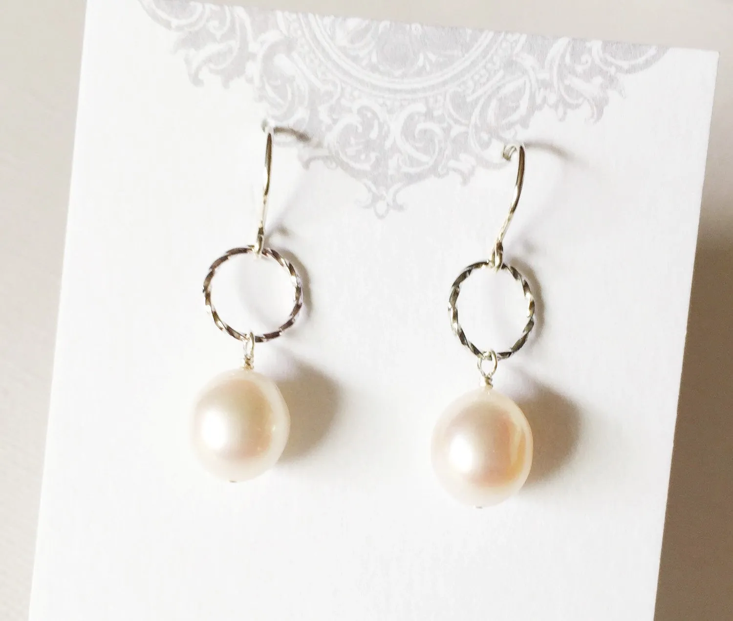 Earrings Sophia - white pearls  (E234)