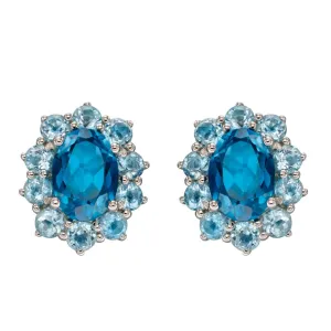 Earth Grown Blue Topaz Earrings In White Gold (GE2346T)