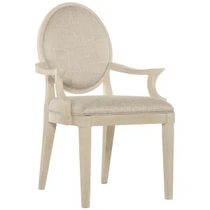 East Hampton Arm Chair, Cerused Linen, Set of 2