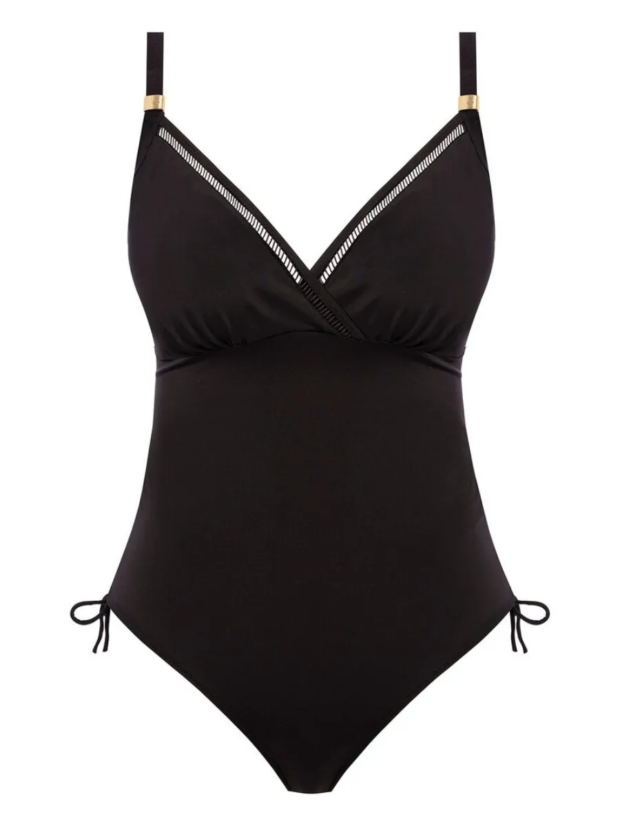 East Hampton Wrap Front Adjustable Leg Swimsuit - Black