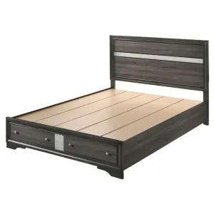 Easton King Bed w/Drawer, Gray