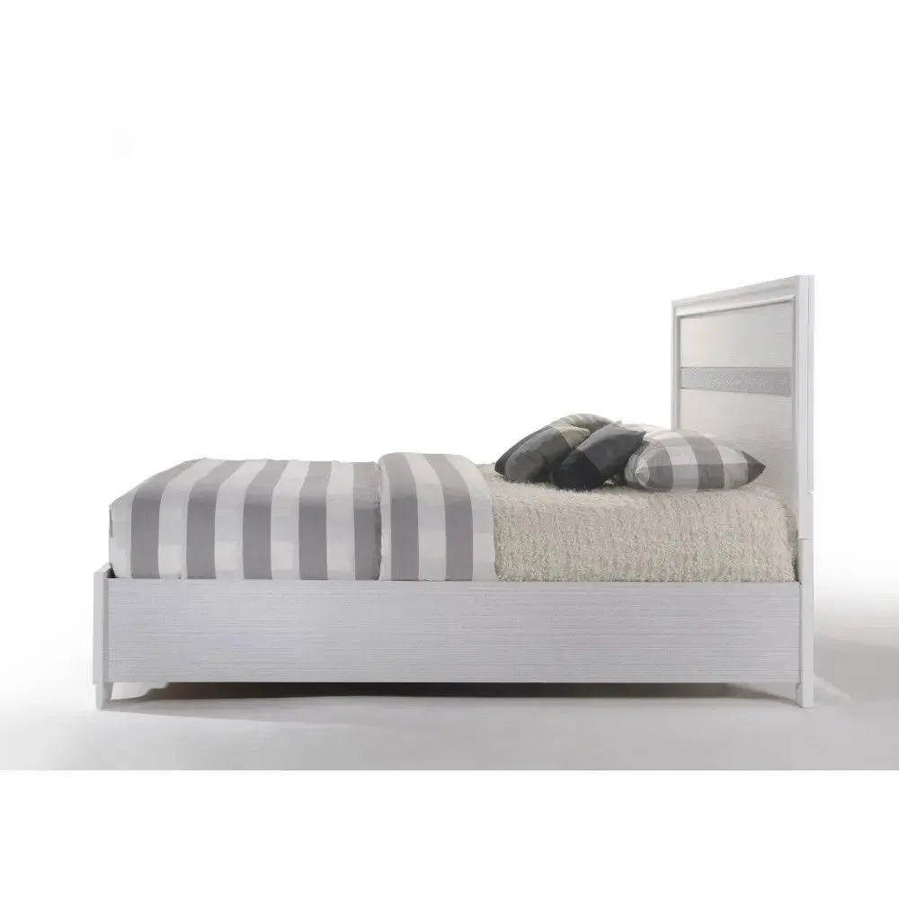 Easton King Bed w/Drawer, White