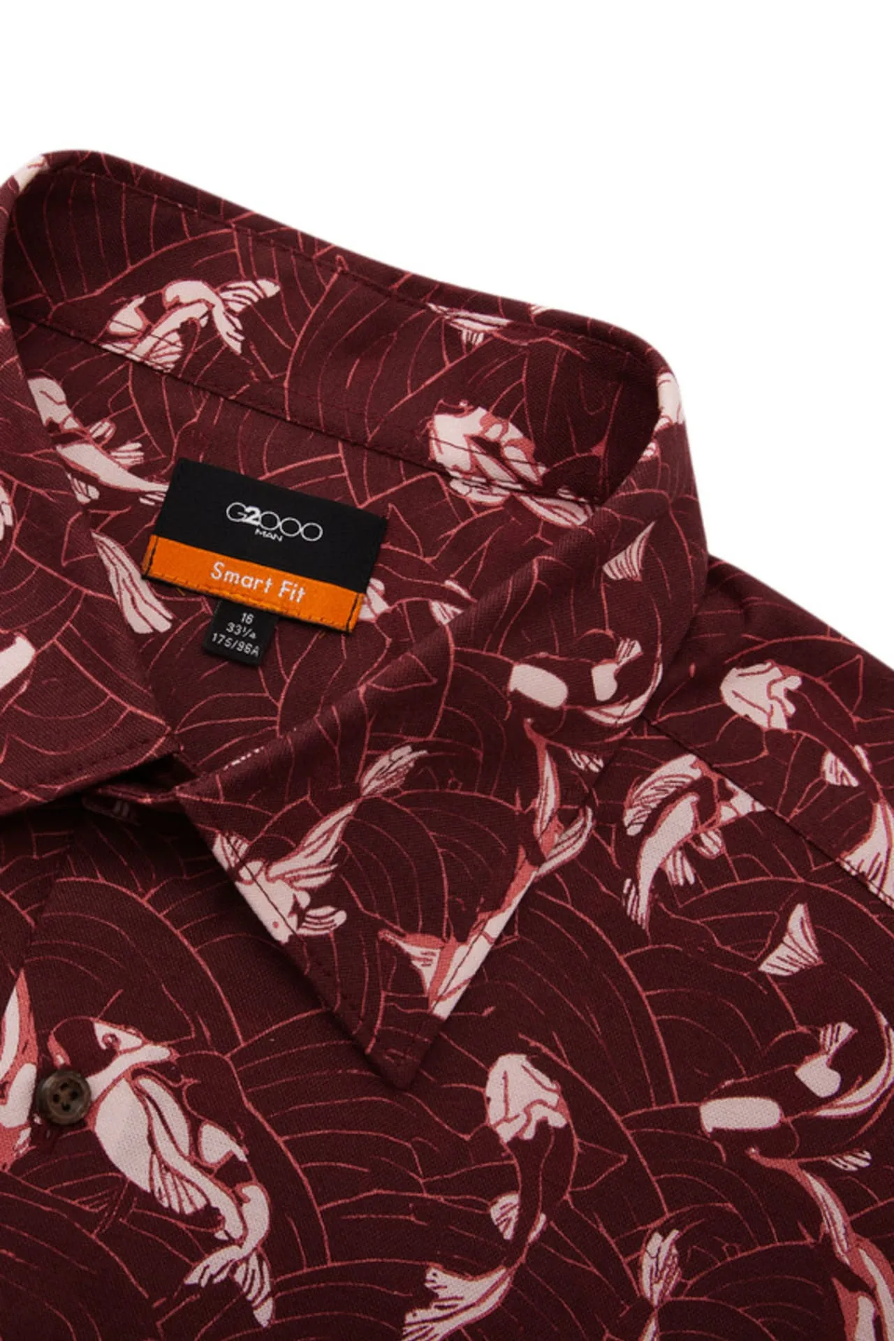 Easy Care Koi All Over Print Cotton Oxford Smart Fit Casual Shirt