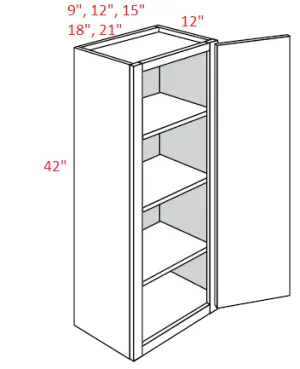 EB02-1242 Elegant Smokey Gray Assembled 12x42 Wall Cabinet