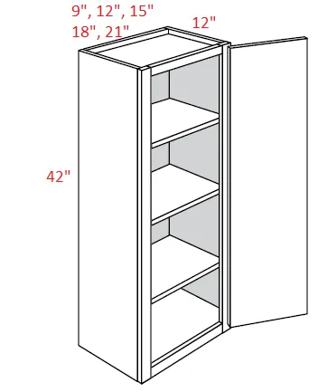 EB02-1542 Elegant Smokey Gray Assembled 15x42 Wall Cabinet