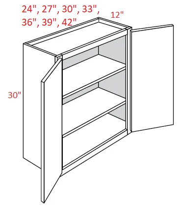 EB02-2430 Elegant Smokey Gray Assembled 24x30 Wall Cabinet