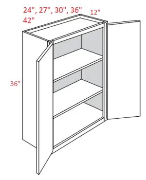 EB02-2436 Elegant Smokey Gray Assembled 24x36 Wall Cabinet