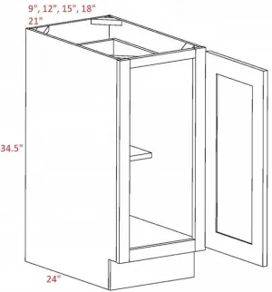 EB02-B12-FH Elegant Smokey Gray Assembled 12" Base Cabinet