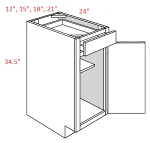 EB02-B15 Elegant Smokey Gray Assembled 15" Base Cabinet