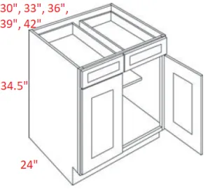 EB02-B42 Elegant Smokey Gray Assembled 42" Base Cabinet