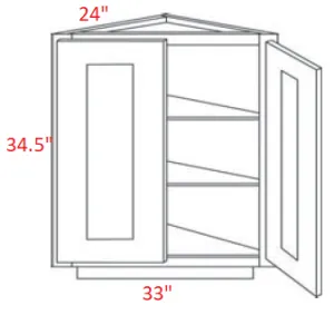 EB02-BECS24 Elegant Smokey Gray Assembled 24" Angle Base Cabinet