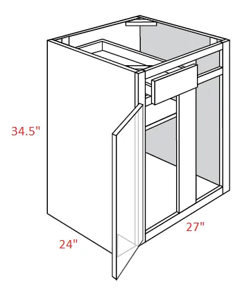 EB02-BLB36/39 Elegant Smokey Gray Assembled Corner Base Cabinet