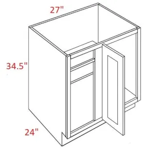 EB02-BLB36/39-FH Elegant Smokey Gray Assembled Corner Base Cabinet