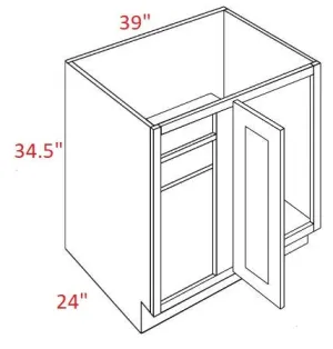 EB02-BLB42/45-FH Elegant Smokey Gray Assembled Corner Base Cabinet