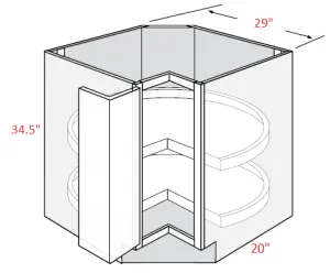 EB02-CAR33 Elegant Smokey Gray Assembled 33" Corner Base Cabinet