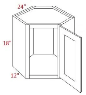 EB02-CW2418 Elegant Smokey Gray Assembled 24x18 Wall Diagonal Corner Cabinet