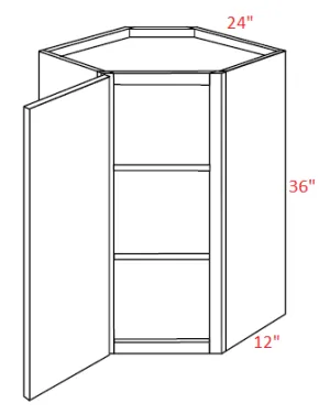 EB02-CW2436 Elegant Smokey Gray Assembled 24x36 Wall Diagonal Corner Cabinet