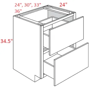 EB02-DB24-2 Elegant Smokey Gray Assembled 24" Drawer Base Cabinet