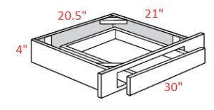 EB02-DD30 Elegant Smokey Gray Assembled Desk Drawer