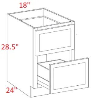 EB02-DDC18X24 Elegant Smokey Gray Assembled Desk Base Cabinet