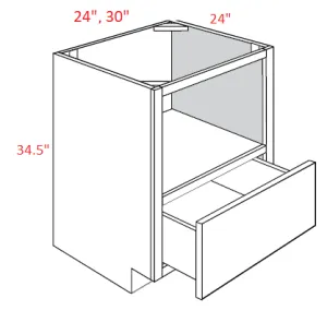 EB02-MCB24 Elegant Smokey Gray Assembled 24" Microwave Base Cabinet