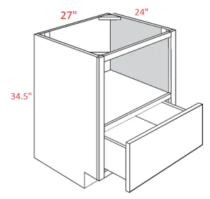 EB02-MCB27 Elegant Smokey Gray Assembled 27" Microwave Base Cabinet