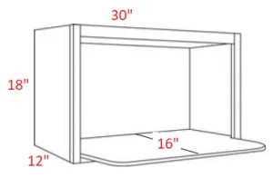 EB02-MW3018 Elegant Smokey Gray Microwave Shelf