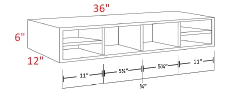 EB02-OC36 Elegant Smokey Gray Organizer Cubbies