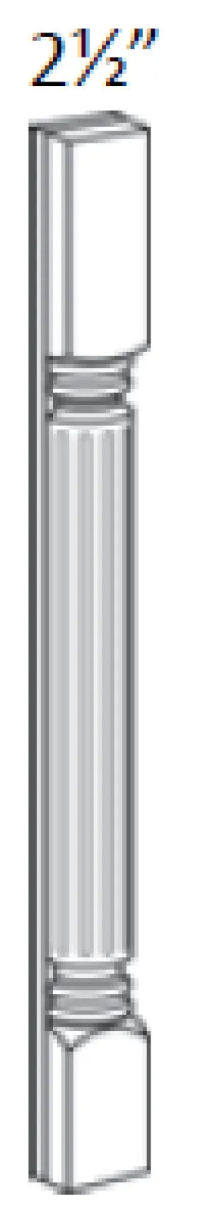 EB02-SPIN-F-30 Elegant Smokey Gray Fluted Spindle