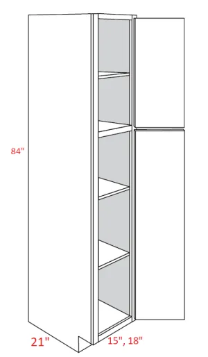 EB02-UC1521X84 Elegant Smokey Gray Assembled Linen Closet