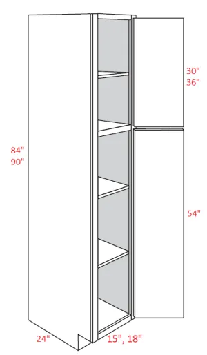 EB02-UC1524X90 Elegant Smokey Gray Assembled 15x90 Pantry Cabinet