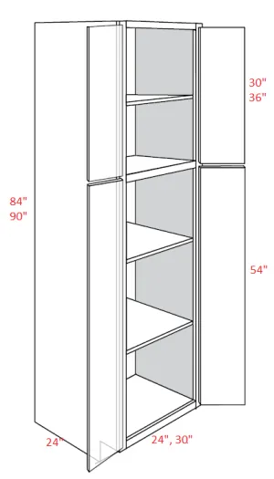 EB02-UC2424X84 Elegant Smokey Gray Assembled 24x84 Pantry Cabinet