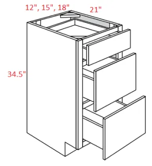 EB02-VDB15 Elegant Smokey Gray Assembled Vanity Drawer Base cabinet