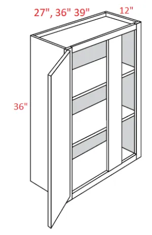 EB02-WBC27/3036 Elegant Smokey Gray Assembled Wall Blind Corner Cabinet