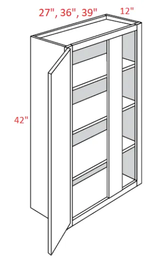 EB02-WBC27/3042 Elegant Smokey Gray Assembled Wall Blind Corner Cabinet