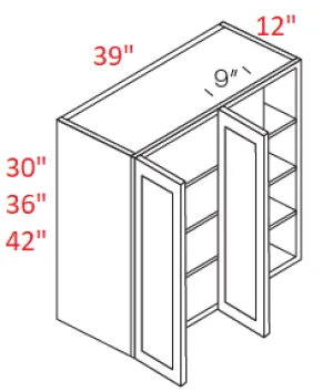 EB02-WBC39/4236 Elegant Smokey Gray Assembled Wall Blind Corner Cabinet