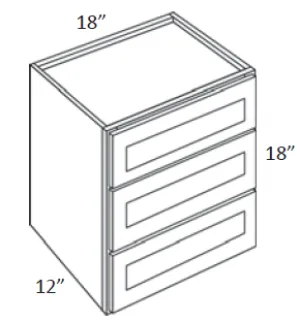 EB02-WD1818 Elegant Smokey Gray Top of counter Drawer Cabinet