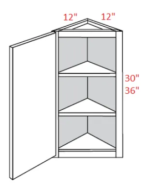 EB02-WEC1230 Elegant Smokey Gray Assembled Angle Wall Cabinet