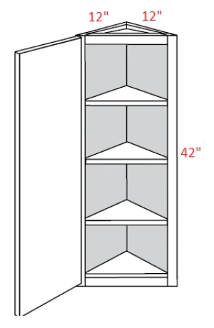 EB02-WEC1242 Elegant Smokey Gray Assembled Angle Wall Cabinet