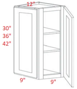 EB02-WECD1230 Elegant Smokey Gray Assembled Angle Wall Cabinet