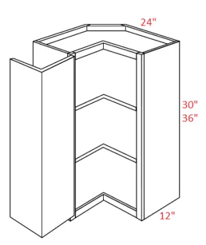 EB02-WSQ2430 Elegant Smokey Gray Assembled 24x30 Wall Corner Cabinet