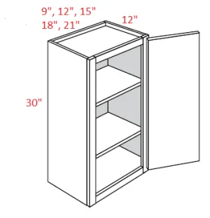 EB10-1230 Elegant White Assembled 12x30 Wall Cabinet