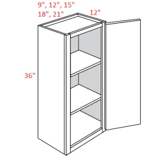 EB10-1236 Elegant White Assembled 12x36 Wall Cabinet