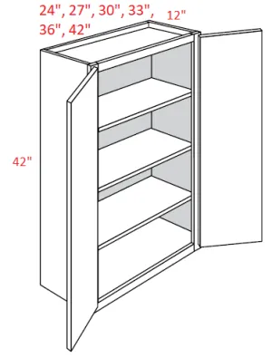 EB10-3342 Elegant White Assembled 33x42 Wall Cabinet