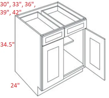 EB10-B30 Elegant White Assembled 30" Base Cabinet