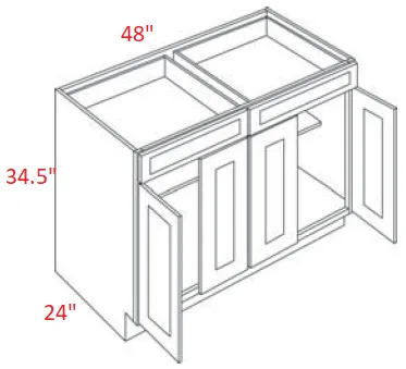 EB10-B48 Elegant White Assembled 48" BaseCabinet