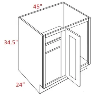 EB10-BLB45/48-FH Elegant White Assembled Corner Base Cabinet