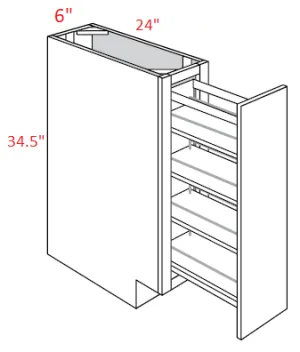 EB10-BSP6 Elegant White Assembled 6" Spice Base Cabinet